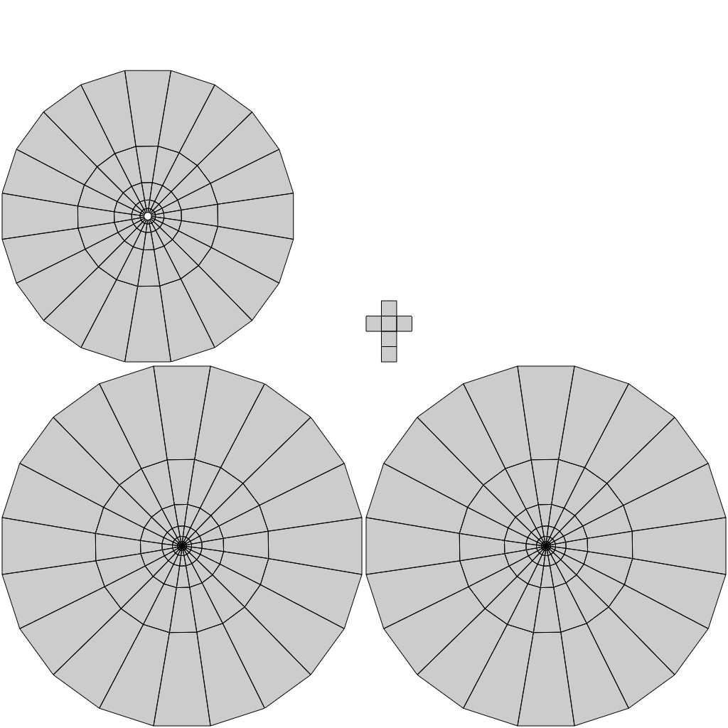 UV layout from a plain angle-based unwrap: three islands of similar size